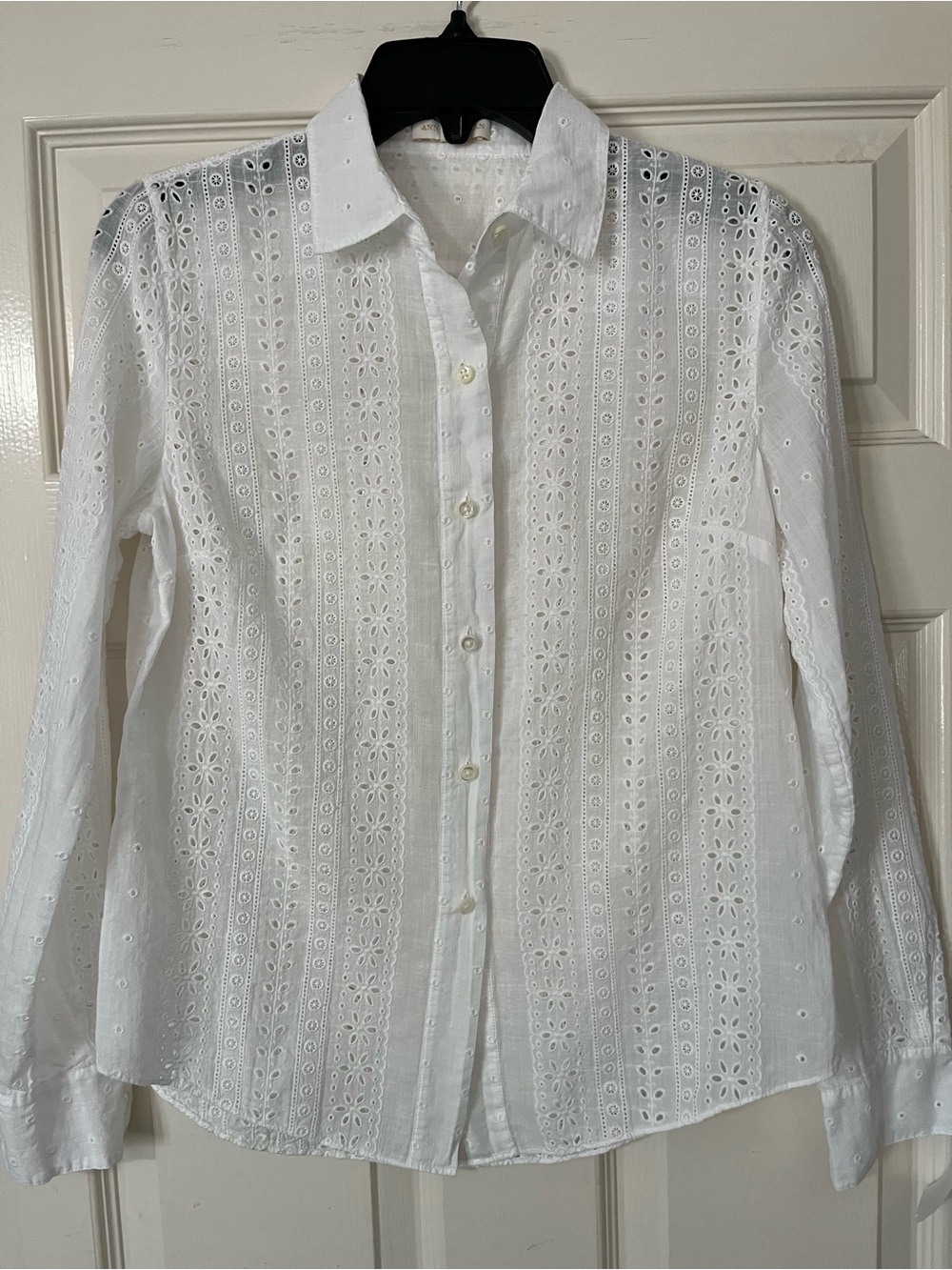 ANN MASHBURN White Button Down Blouse